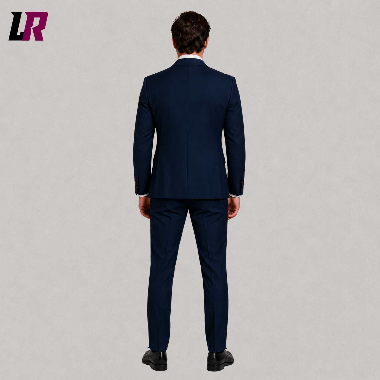 Back view of handmade USA Flag blazer and pants set showcasing full American flag design