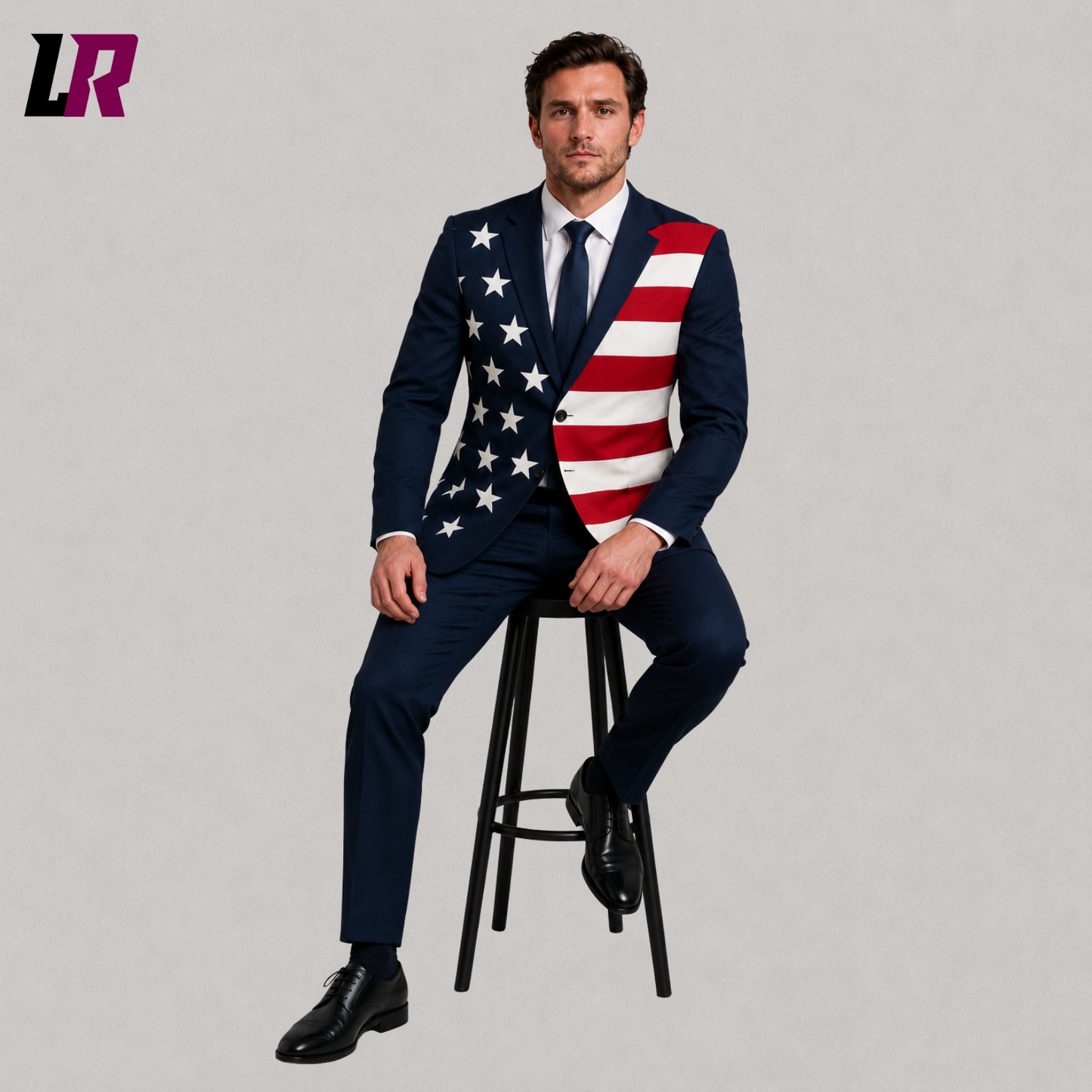 Handmade USA Flag Suit – Patriotic Blazer & Pants Set