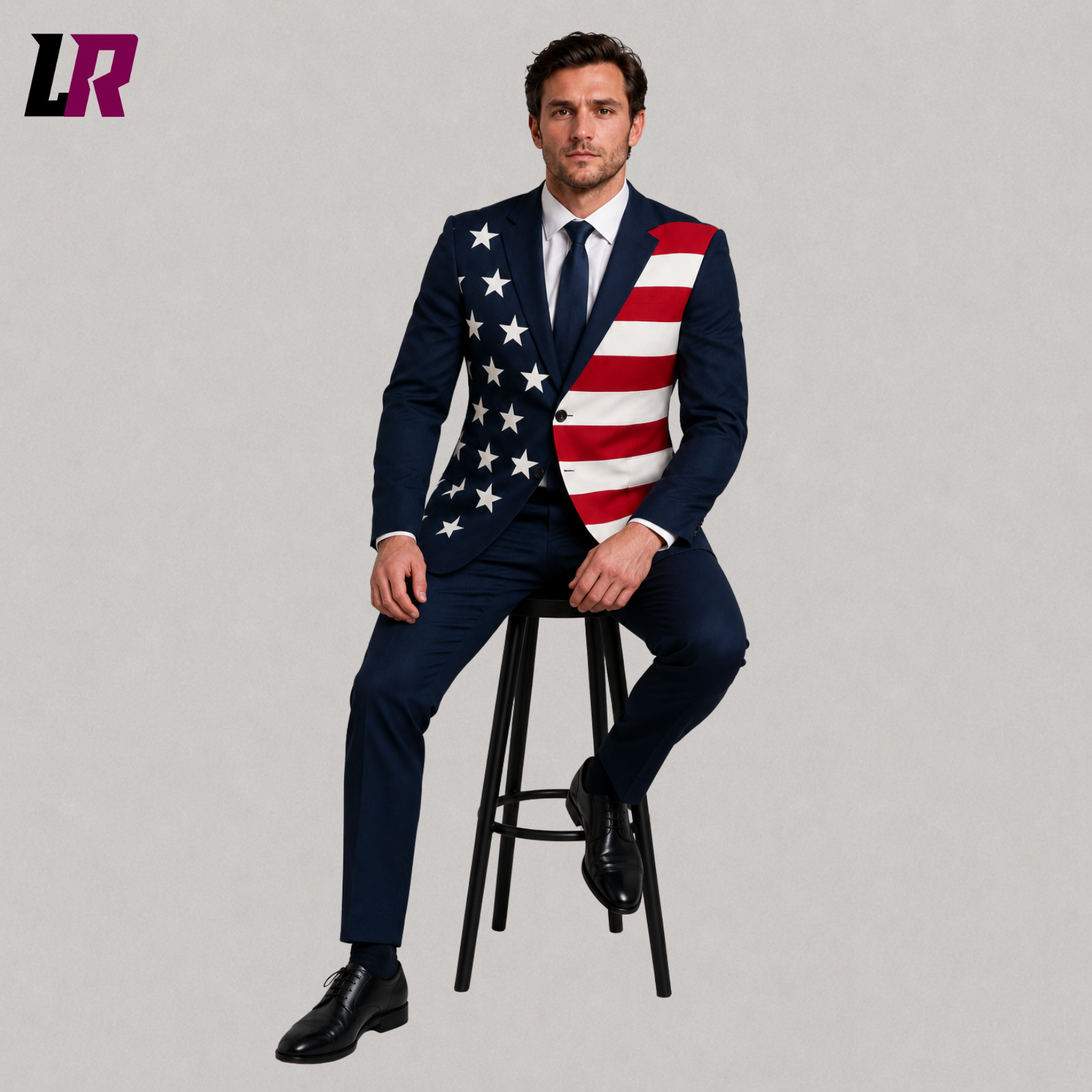 Handmade USA Flag Suit – Patriotic Blazer & Pants Set