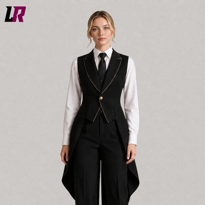 Women's Black Victorian Tailcoat Suit | Gothic Executive Pantsuit