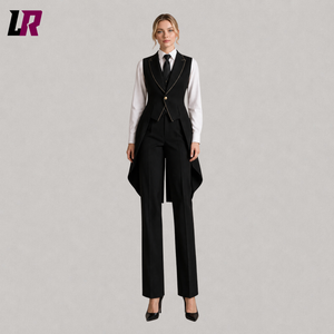 Women's Black Victorian Tailcoat Suit | Gothic Executive Pantsuit