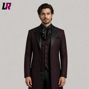 Burgundy Gothic Tailcoat Suit for Men | Victorian 3 Piece Suit