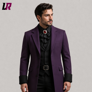 Men's Purple Victorian Gothic Tailcoat | Steampunk Long Coat
