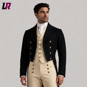 Men's Black Regency Tailcoat Suit | Victorian Historical 3 Piece Outfit
