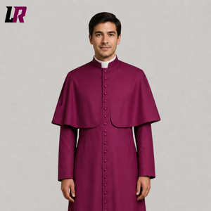 Purple Catholic Bishop Cassock with Pellegrina | Custom Clergy Robe