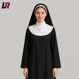 Women's Black Nun Costume | Catholic Religious Habit Cosplay Outfit