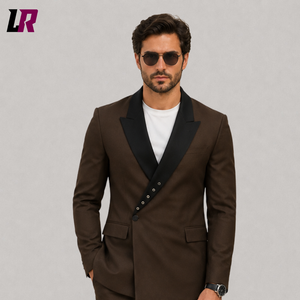 Men's Brown Double Breasted 3 Piece Suit | Chocolate Wedding Groom Suit