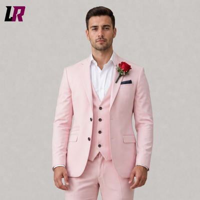 Men's Pink Wedding Suit | 3 Piece Slim Fit Groom Formal Suit