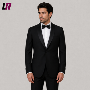 Black Tuxedo Suit for Men | Custom Shawl Lapel 2 Piece Groom Wedding Suit