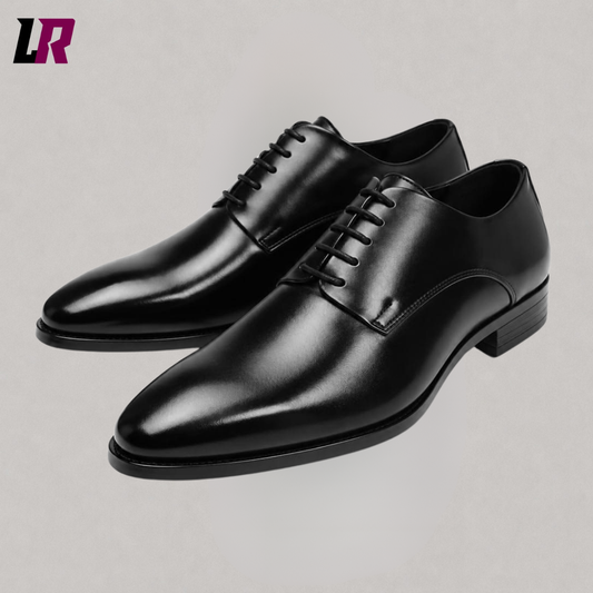 Classic Black Leather Derby Formal Shoes for Men