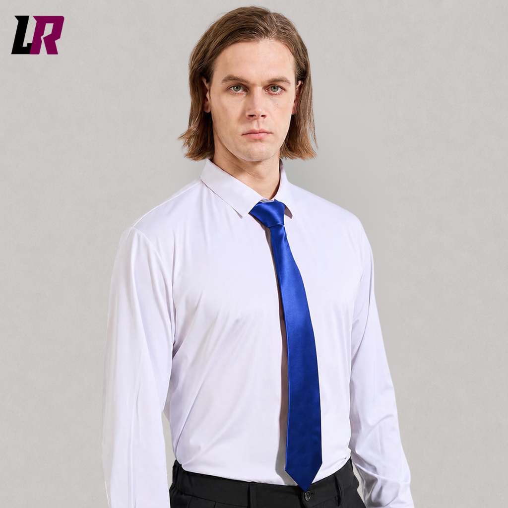 Men's blue solid color plain necktie, blue formal tie for men, men's suit tie, blue business necktie
