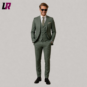 Men's Sage Green 3-Piece Suit | Wedding Groom Slim Fit Formal Suit Set