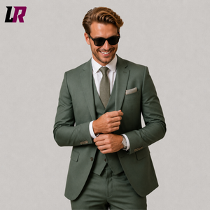 Men's Sage Green 3-Piece Suit | Wedding Groom Slim Fit Formal Suit Set
