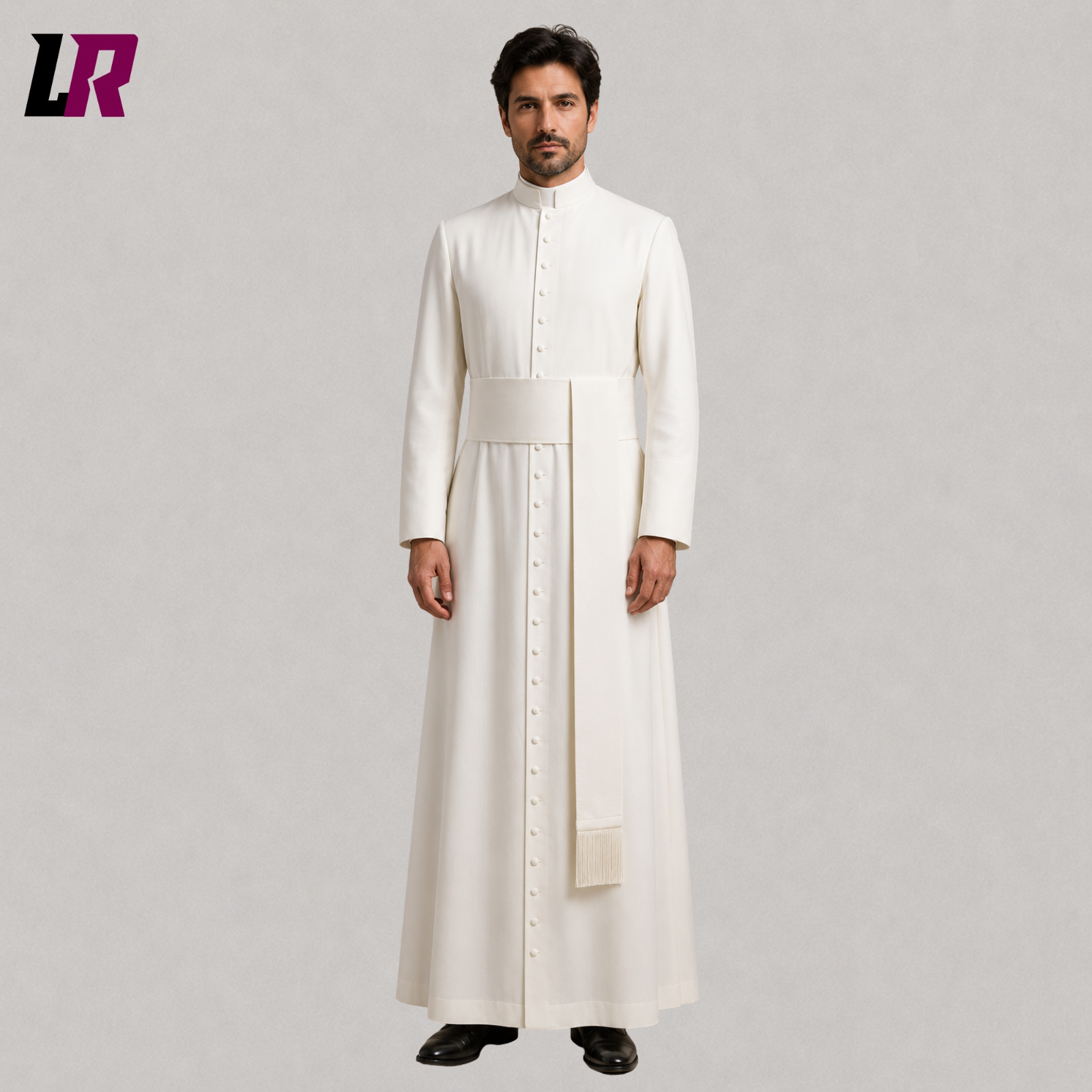 Custom White Clergy Cassock | Handmade Catholic Priest Liturgical Robe