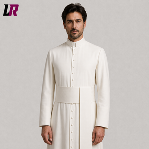 Custom White Clergy Cassock | Handmade Catholic Priest Liturgical Robe