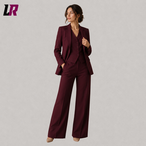 Burgundy Women's Suit Set | Custom Formal Blazer, Vest & Pantsuit
