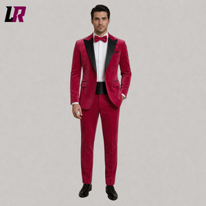 Men's Hot Pink Velvet Tuxedo Suit | Luxury Wedding Blazer Set with Black Satin Lapel