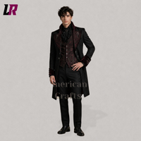 Men's Black Gothic Victorian Tailcoat 3 Piece Suit | Aristocrat Wedding Tuxedo Set