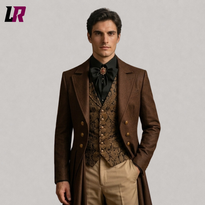 Men's Brown Victorian Tailcoat | Steampunk Gothic Regency Formal Coat