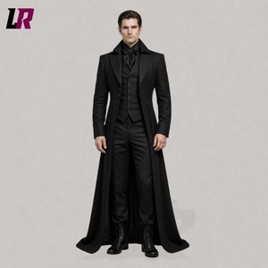 Victorian Gothic Tailcoat Suit for Men | Black Regency Steampunk Formal Outfit